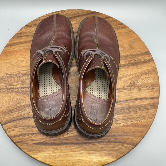 VTG Born Oxfords Mens 12 M Brown Leather Casual Comfort Walking Split Toe Shoes - Picture 5 of 9